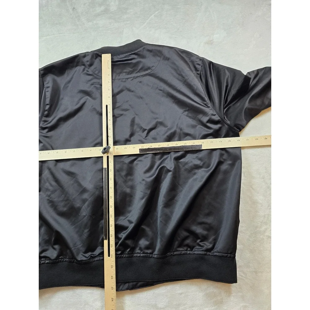 Bonobos Satin Bomber Jacket Mens 2XL Black Standard Fit Full Zip